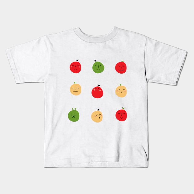 Mixed feelings apples Kids T-Shirt by spaghettis